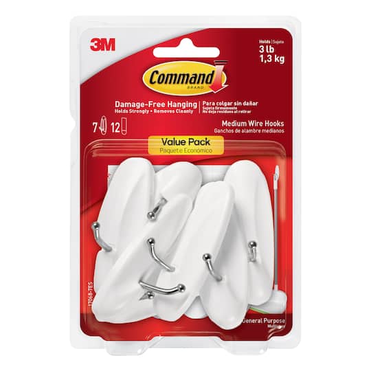 Command™ White Medium Wire Hooks Value ct By 3M | Michaels®